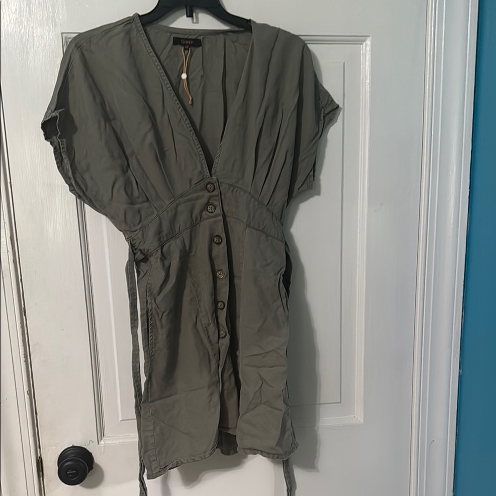 Quince Vintage Wash Tencel Button Front Sundress